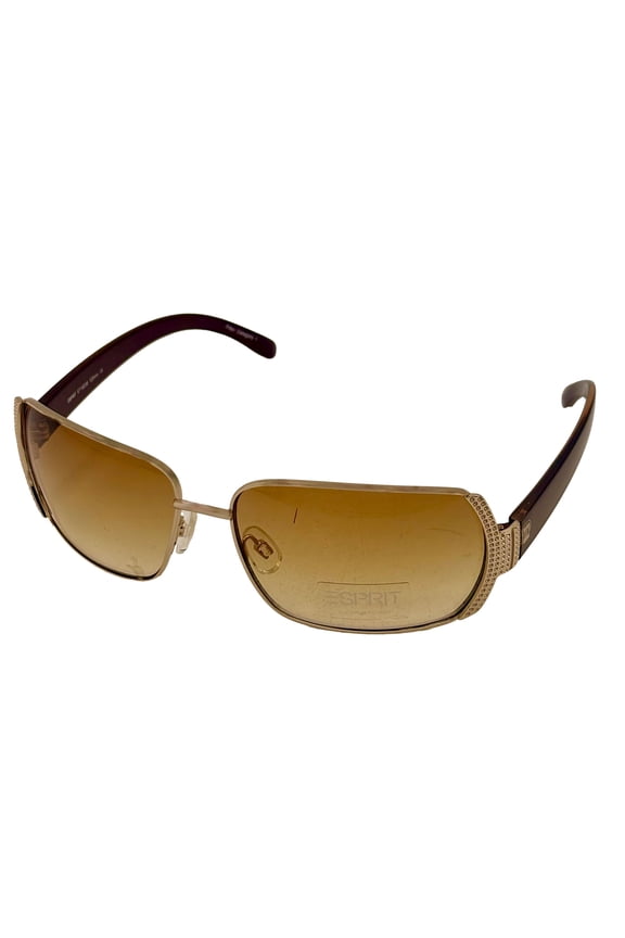 Sunglass Gold Metal Rectangle , Brown Gradient 19238. 565