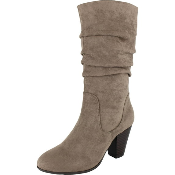Esprit Women's Oliana Faux Leather Slouchy Mid Calf Boots Brown Size 9.5