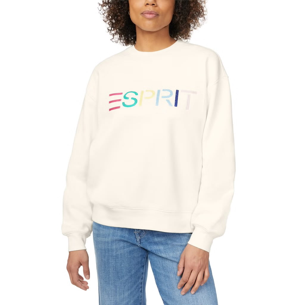 Esprit Women's Viral Cream Sweatshirt Vintage Style 80's-Size Large