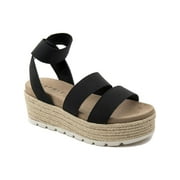 Esprit Womens Allison Ankle Strap Espadrille Flatform Sandals