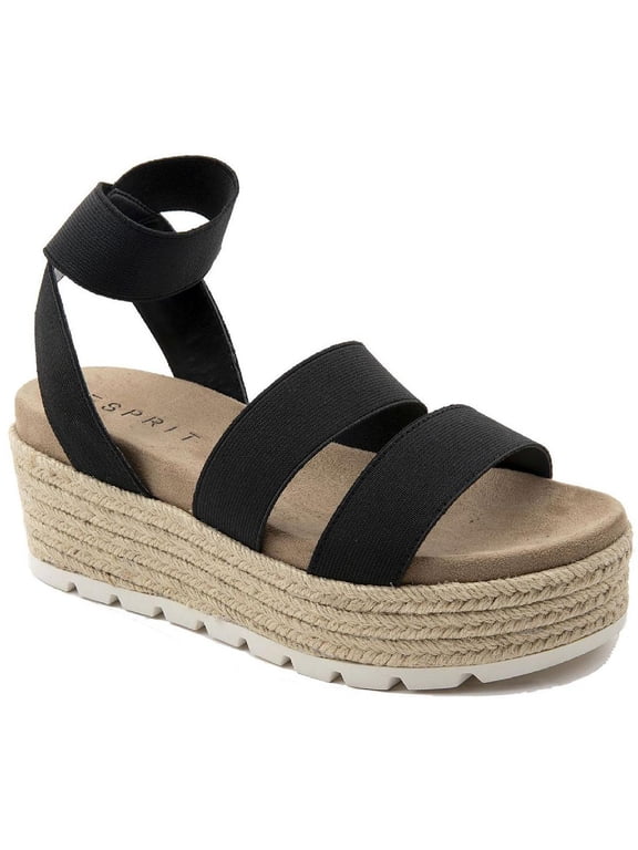 Womens Allison Ankle Strap Espadrille Flatform Sandals