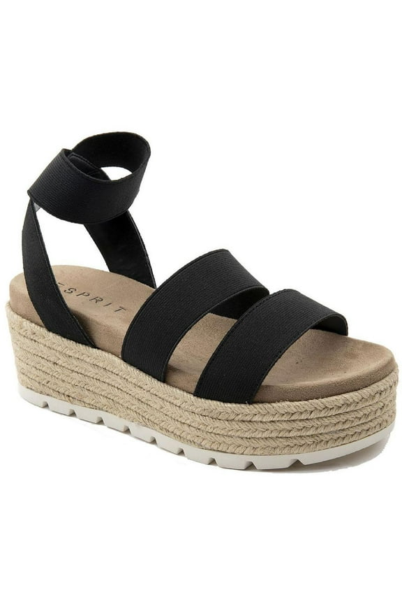 Womens Allison Ankle Strap Espadrille Flatform Sandals