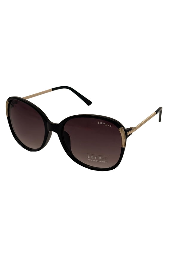 Womens Sunglass Black Gold Square Plastic Fashion Gradient Lens 19453 538