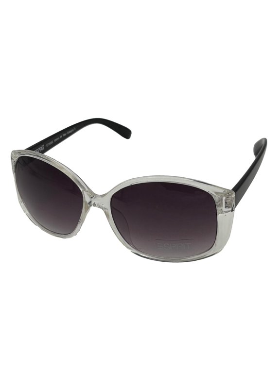 Womens Sunglass Clear Fashion Rectangle, Smoke Gradient Lens 19352 557