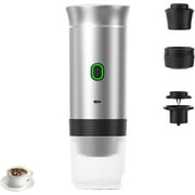 Esprova Portable Espresso Machine, Portable Espresso Maker Electric, Portable Coffee Maker for Travel,Rechargeable Car Coffee Maker Self-Heating/Cold Brew Silver