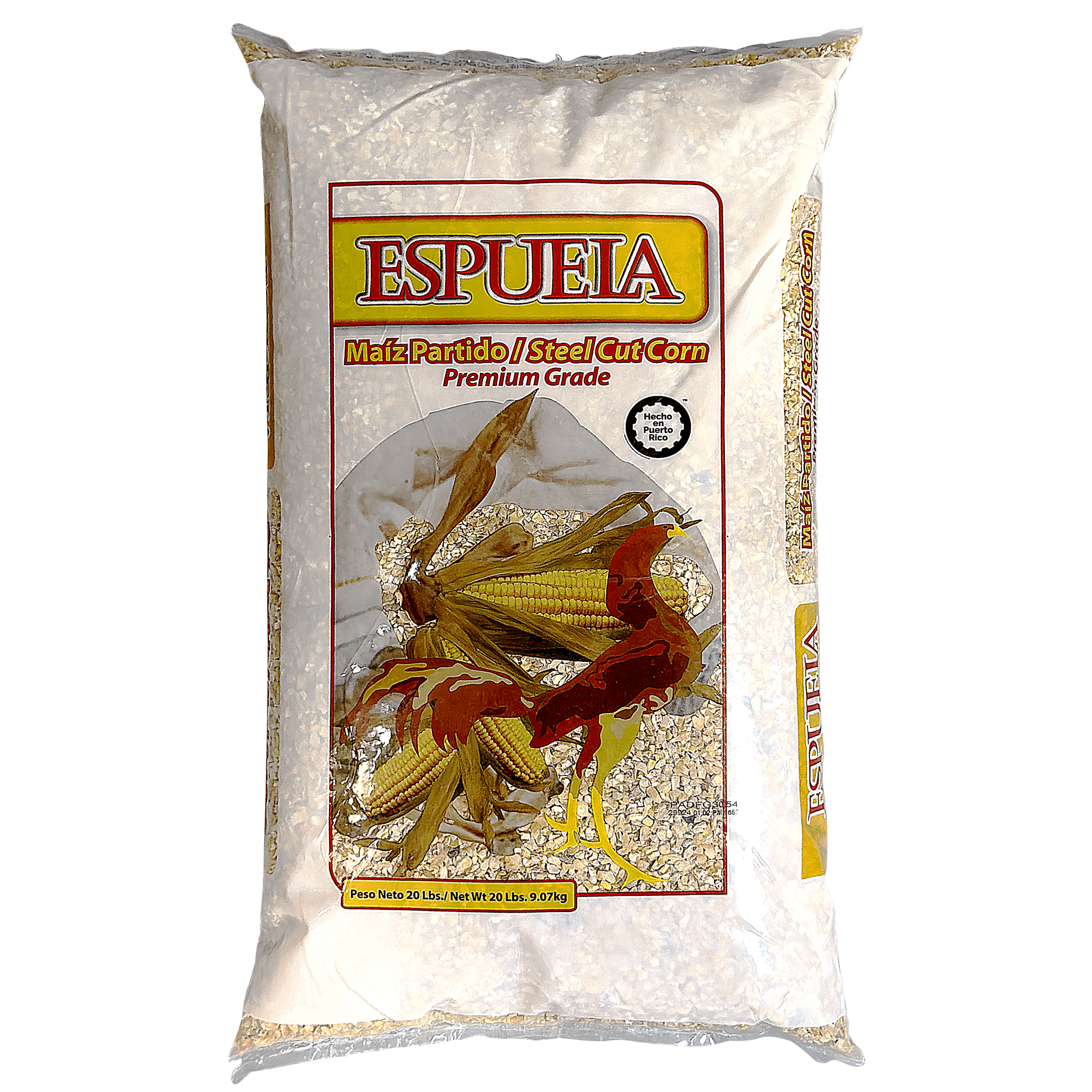 "Espuela" Steel Cut Corn for Birds, Premium Grade, Live Bird Feed, 20 Pounds Bag