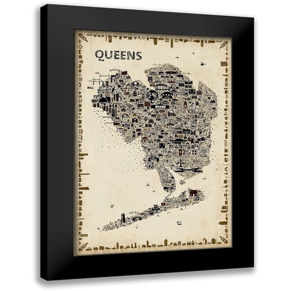 Esquer, Rafael 11x14 Black Modern Framed Museum Art Print Titled - Antique New York Collection-Queens