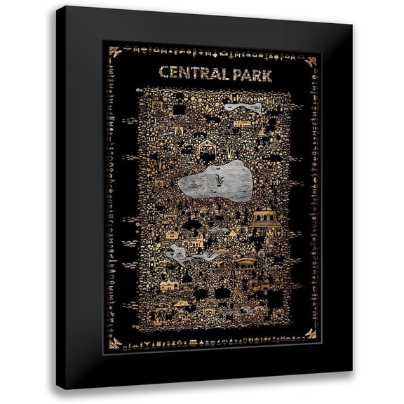 Esquer, Rafael 11x14 Black Modern Framed Museum Art Print Titled - Glam New York Collection-Central Park