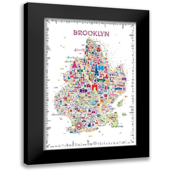 Esquer, Rafael 11x14 Black Modern Framed Museum Art Print Titled - New York Collection-Brooklyn