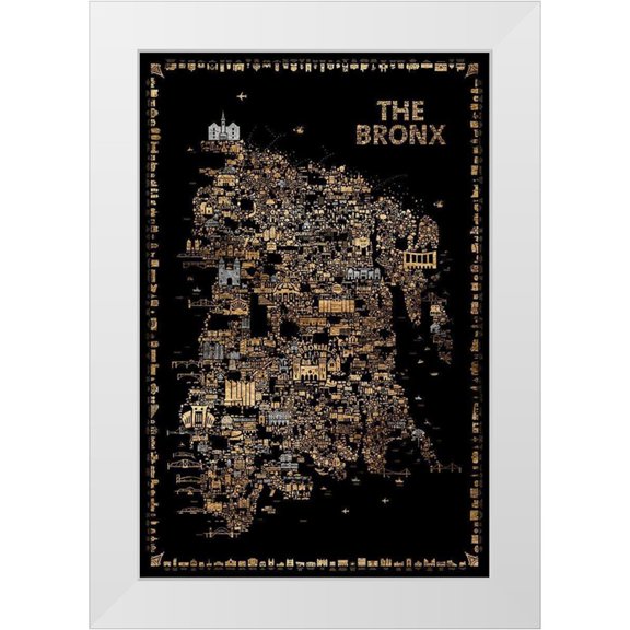 Esquer, Rafael 11x14 White Modern Wood Framed Museum Art Print Titled - Glam New York Collection-Bronx