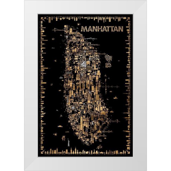 Esquer, Rafael 11x14 White Modern Wood Framed Museum Art Print Titled - Glam New York Collection-Manhattan