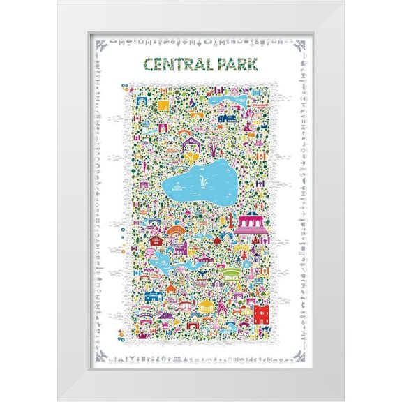 Esquer, Rafael 11x14 White Modern Wood Framed Museum Art Print Titled - New York Collection-Central Park