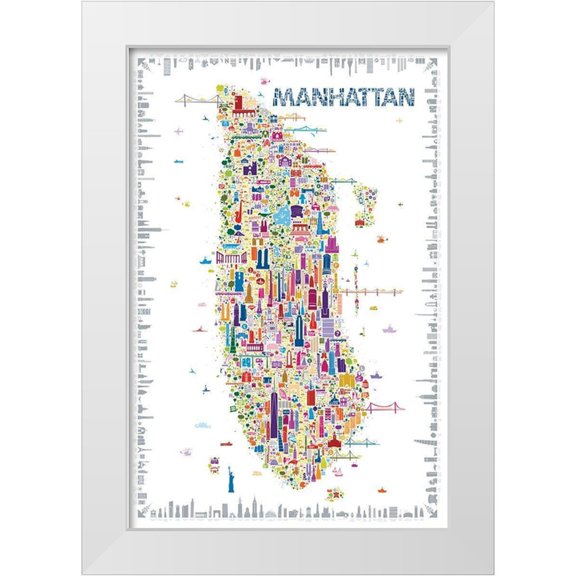 Esquer, Rafael 11x14 White Modern Wood Framed Museum Art Print Titled - New York Collection-Manhattan
