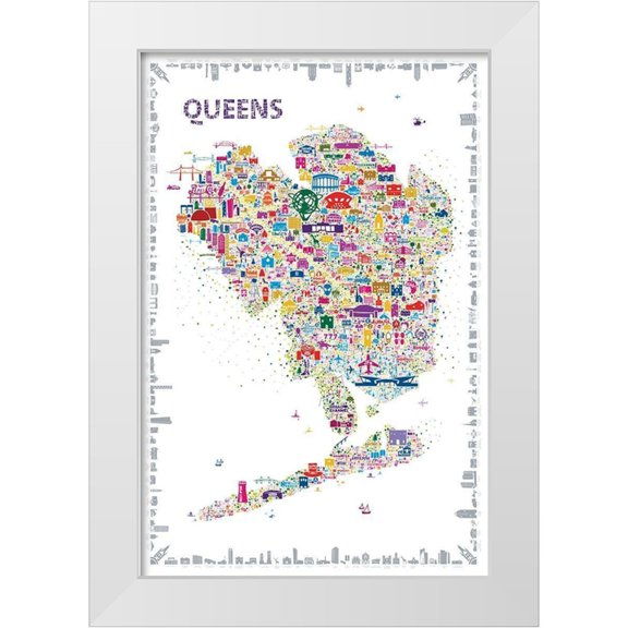 Esquer, Rafael 11x14 White Modern Wood Framed Museum Art Print Titled - New York Collection-Queens