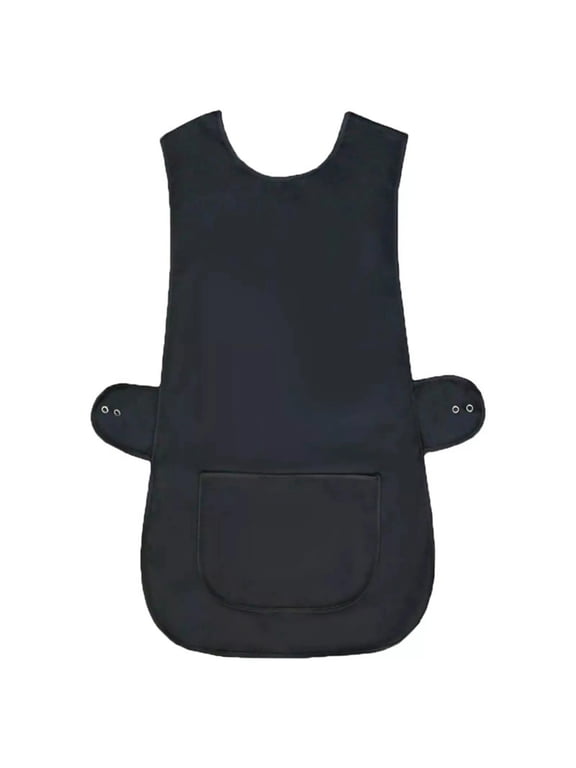 1 Count Smock Style Sleeveless Apron Vest Lightweight Polyester Workwear Front Pocket for Salon Kitchen Caf Staff
