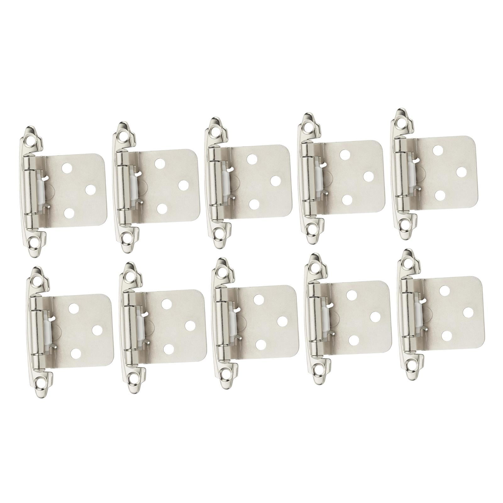 8PCS 3.5" Silver Vintage Cabinet Hinges - H-Style Cold Rolled Steel, Flush Mount For Furniture