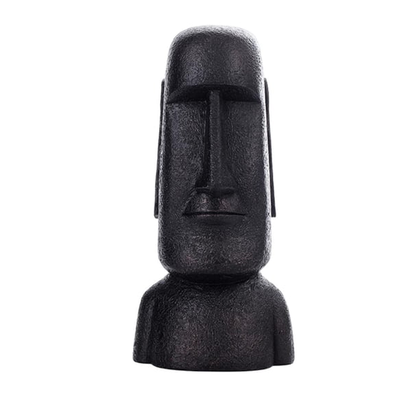 Esquirla 1PC Resin Easter Island Statue Decor Massive Megalith Retro Style Antique Roman Portrait Moai Head Sculpture for Home Office Bedroom Desktop Ornament , Black B