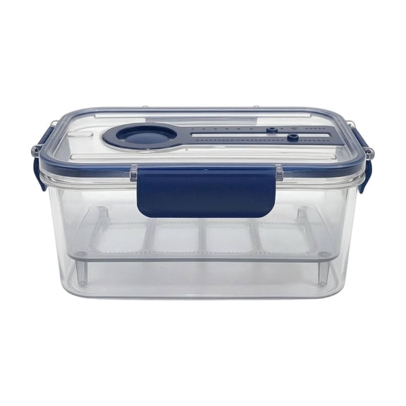 Esquirla 2 Pack Produce Keeper Food Storage Container with Colander Drainage Basket Clear Airtight Organizer Bins for Fresh Fruit Vegetable Fridge Storage