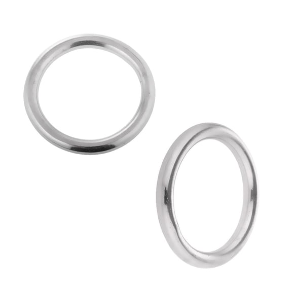 Esquirla 2 Pcs/Set High Strength Marine 304 Stainless Steel Welded Round O Rings Boat Rigging Hardware Rust Resistance 8 X 60MM 10 X 70MM