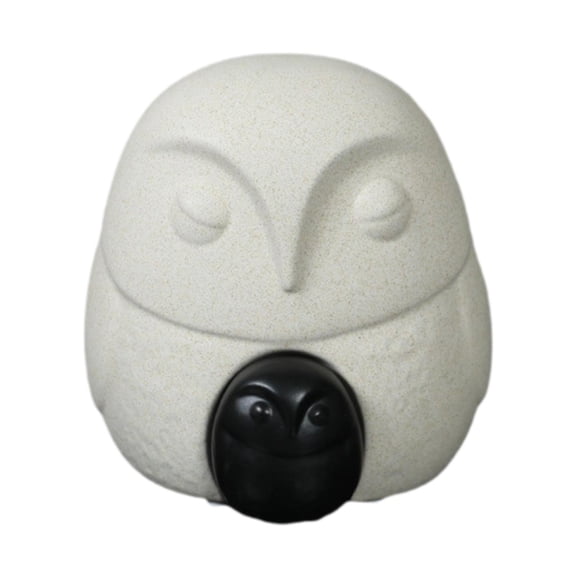 Esquirla 2 Pieces Owl Sculpture Ceramic Owl Figurine Simple Nordic Desktop Ornament Owl Statue for Office Bedroom Farmhouse NightStand 15cmx15.2cm