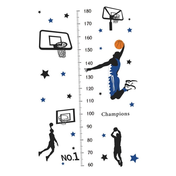 Esquirla 2 Sheets Growth Height Chart Wall Sticker Height Measurement Wall Decal Kids Room Height Ruler PVC Self Sport Pattern suitable for nursery Style B