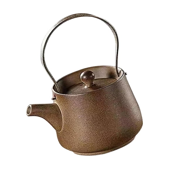 Esquirla 200ml Ceramic Teapot Porcelain Tea Pot Rustic Chinese Traditional Tea Kettle Teapot Tea Maker for Home Kitchen Camping Hiking brown
