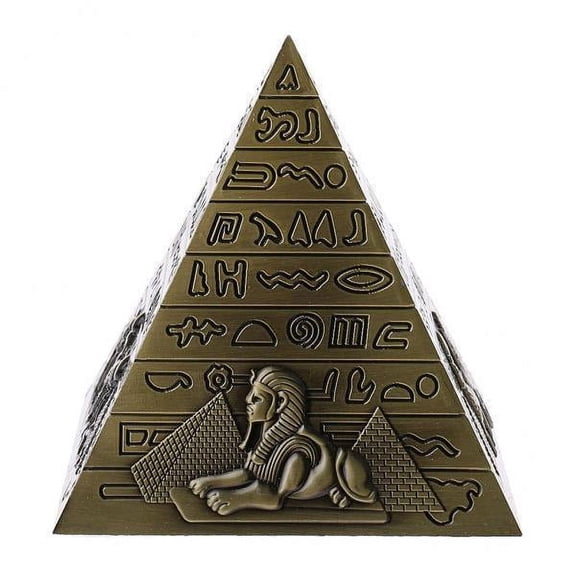 Esquirla 2x 10cm Mini Metal Handicrafts Pyramids Building Model Miniatures Figurine Figure Home Shelf Ornament Collectiable Art Bronze