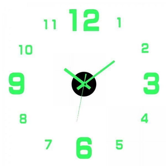 Esquirla 2x Acrylic Luminous Wall Clock Stickers DIY for Home Decoration , Luminous-C, 40cm