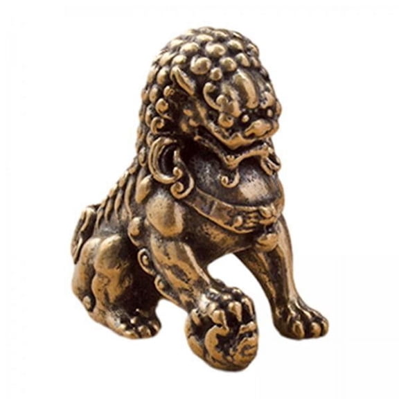 Esquirla 2x Chinese Brass Statue, Kung Fu Tea Pet Figure, Adorable Miniature Feng Shui Ornament for Tabletop Collection