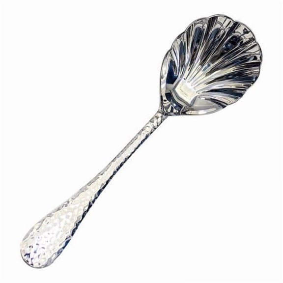 Esquirla 2xServing Spoons for Buffet Shell Shape Dinner Spoon for Home Parties Catering Silver