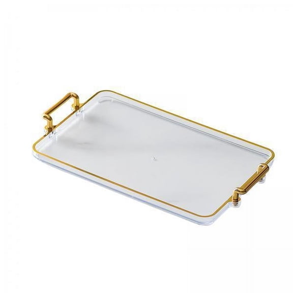 Esquirla 2x Nordic Farmhouse Serving Tray Food Cup Serving Tray with Handles Trinkets Keys Storage Tray Shower Plate for Bedroom Bathroom , White, 27.7c