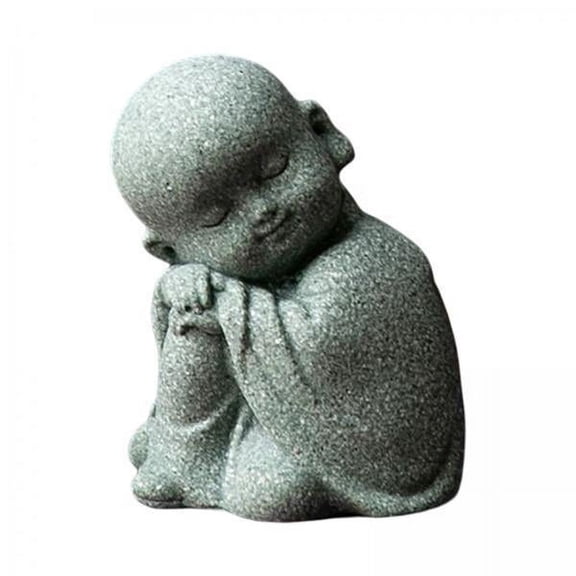 Esquirla 3xMonk Figurine Buddha Statue Sculpture Handmade Decorative for Meditating Garden Indoor