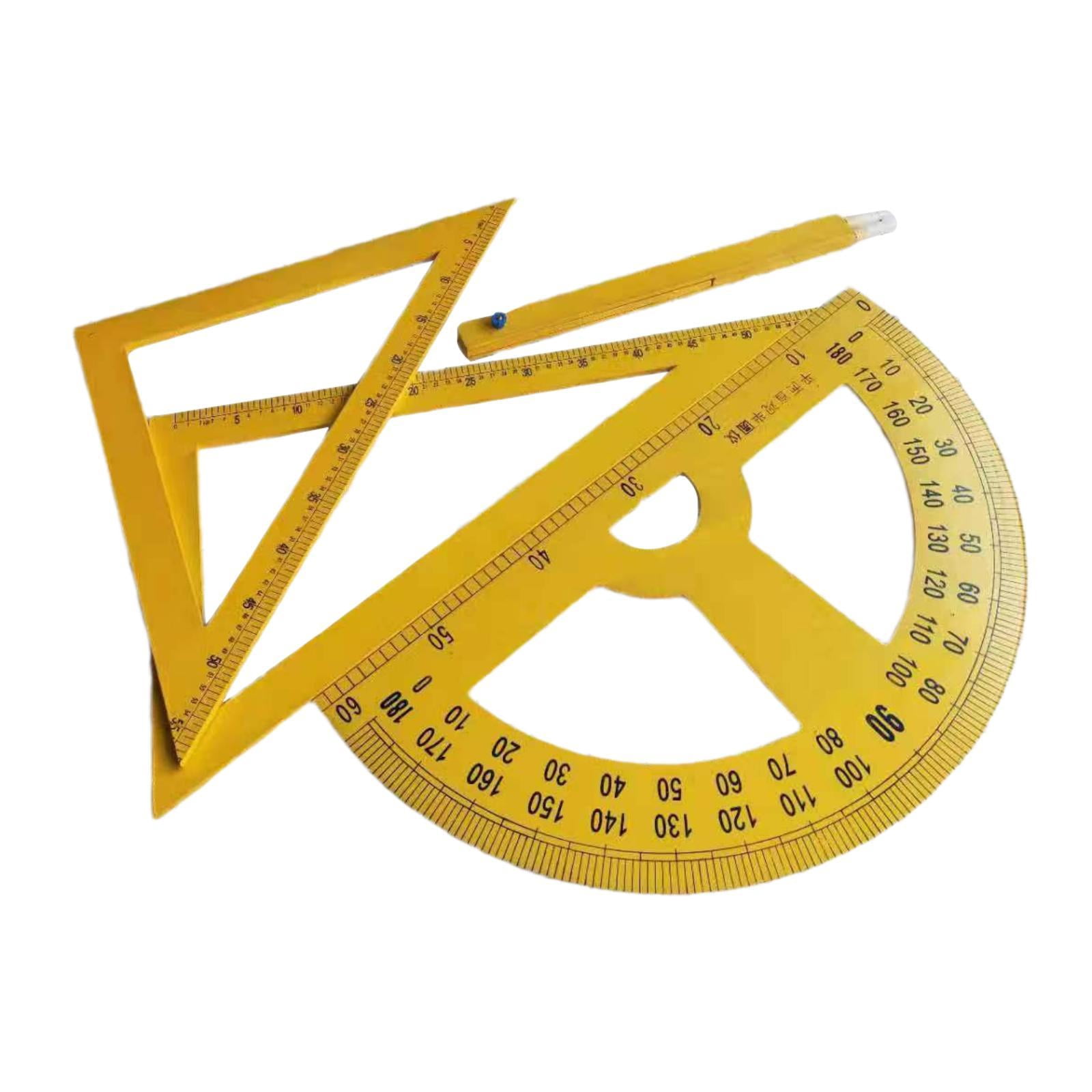 Esquirla 4x Whiteboard Geometry Set, Math Geometry Equipment, Protractor, Ruler, Compass Drawing Math Geometry Tool for Engineering, School with handle