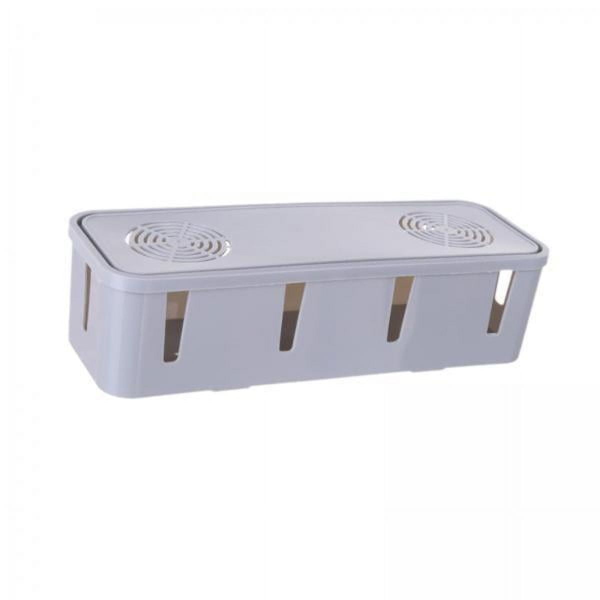Esquirla 4xCable Power Plug Storage Box Cable Organizer for Desktop Apartment Farmhouse Gray
