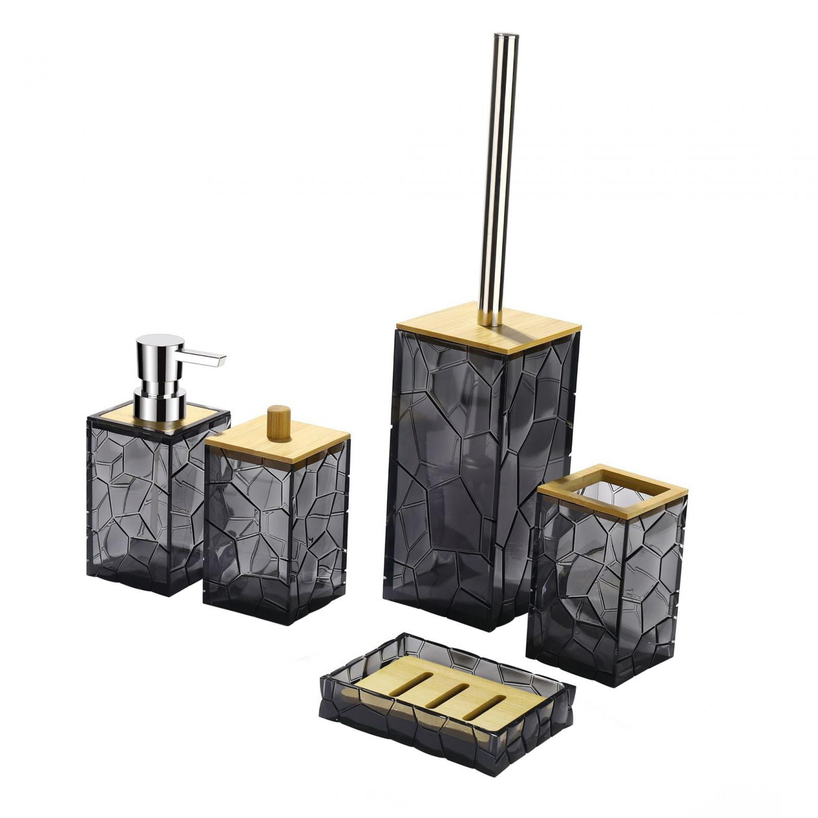 Esquirla 5 Pieces Acrylic Bathroom Accessory Set Bathroom Essential Set