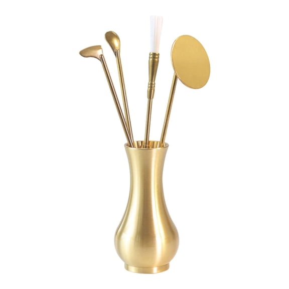 Esquirla 5 Pieces Incense Burner Kit Brass Incense Tool Set DIY Fragrance Making Accessories Smooth Surface Long Handle Spoon Sturdy Design Easy Cleaning Suita 5PCS