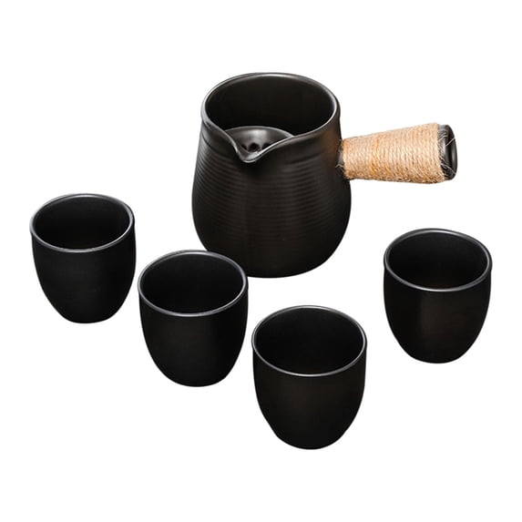 Esquirla 500ml Ceramic Teapot with Anti Scald Handle Japanese Clay Tea Pot with Tea Filter for Home Picnic Hiking Restaurant Tea House with 4 cup