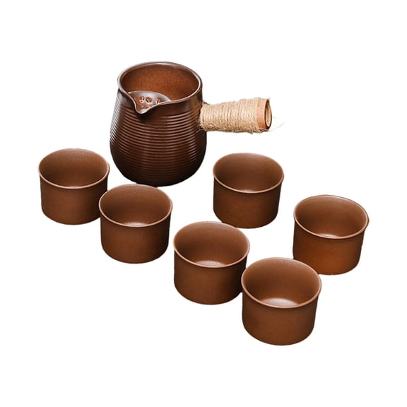 Esquirla 500ml Ceramic Teapot with Side Handle Blooming and Loose Tea Leaf Kettle Durable with Tea Strainer Tea Infuser for Restaurant with 6 cup