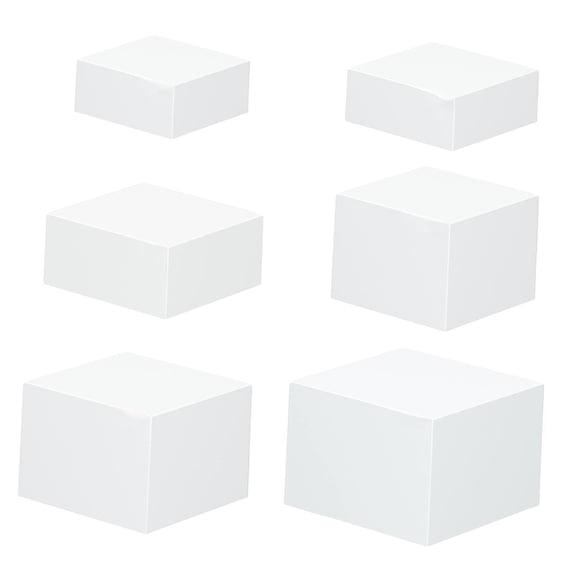 Esquirla 6 Pieces Buffet Riser Cube Display Box Riser Display Riser Box Nesting Riser Hollow Base Hollow Cake Display Stand PP Stackable Design Suitable for De Style B