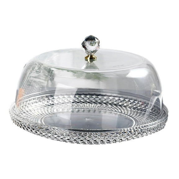 Esquirla Acrylic Cake Stand with Dome Cake Pan Pastry Display Server Cake Plate Covered Cake Holder for Birthday Kitchen Festive Party 33X33X19cm
