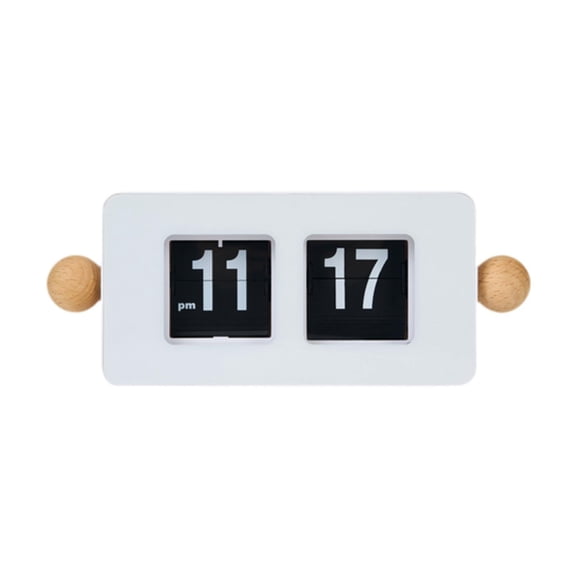 Esquirla Auto Flip Clock Home Decor Desktop Ornament for Bedside Bedroom Dining Table White