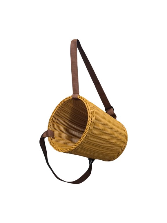 Back Basket Handwoven Children Backpack with Sturdy PP Material Comfortable Shoulder Straps Multipurpose Fruit Basket Knapsack Suitable for Fishing Hi