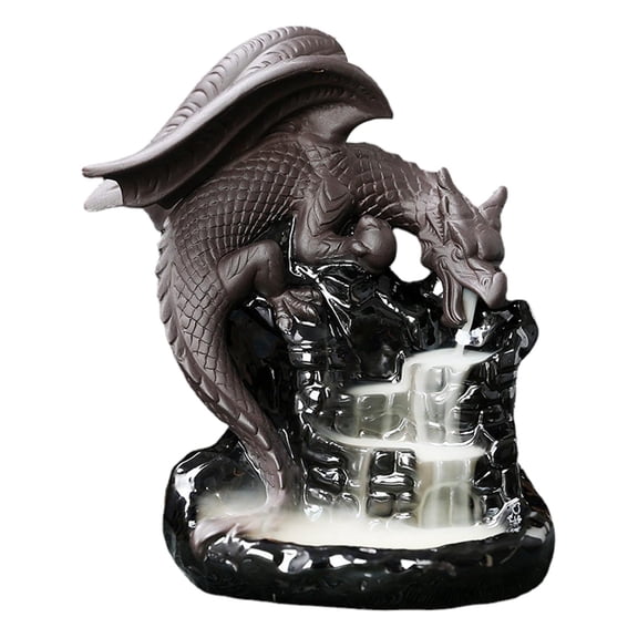 Esquirla Backflow Burner Dragon Waterfall Burner Gift Home Decor Ornament Ceramic Statue for Table Office Yoga Bedroom