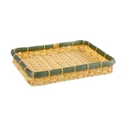 Esquirla Bamboo Basket Home Decor DIY Crafts Hand Woven Tray for Counter Snacks Fruit S