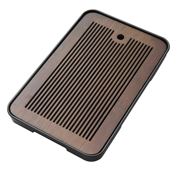 Esquirla Bamboo Tea Drian Tray Bamboo Tea Set Tray Chinese Tea Table with Water Storage Box for Office Tea Room Hotel Household Dark Brown