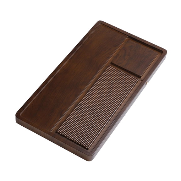 Esquirla Bamboo Tea Tray Kungfu Tea Table Sturdy Multifunctional Tea Table Tea Serving Tray with Drainage for Home Household Teahouse 50x28x3.5cm
