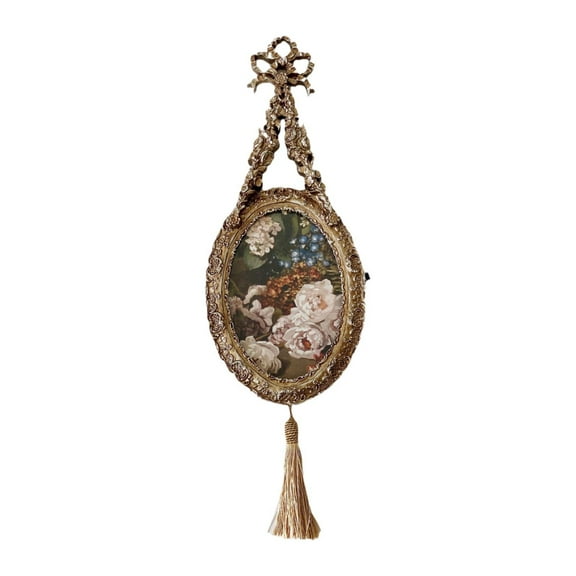 Esquirla Baroque Photo Frame, Flower Figurine Retro Tabletop Wall Mounting Picture Display Stand, Embossed Frame for Living Room