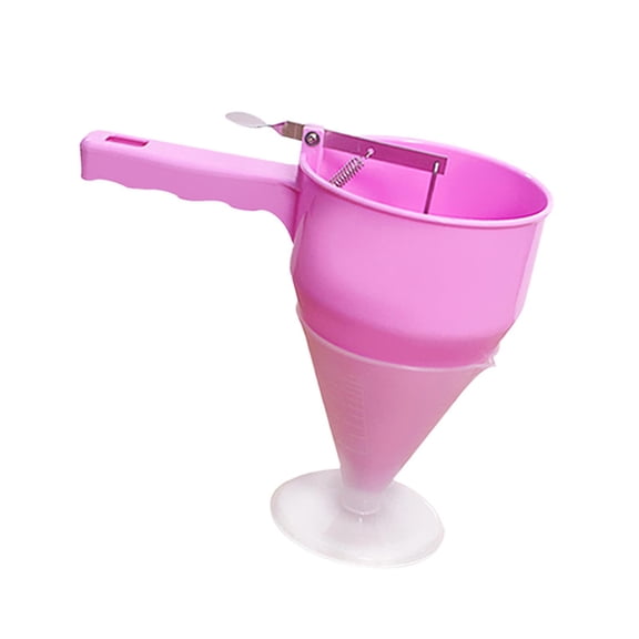 Esquirla Batter Dispenser with Stand Maker Cooking Tools Funnel Dispenser Octopus Balls Tools for Baking Dessert Takoyaki Waffle Batter Kitchen Tool Pink