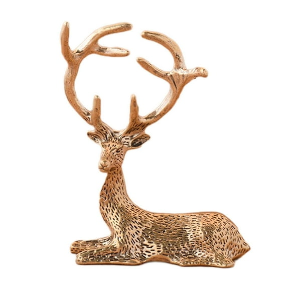 Esquirla Brass Moose Statue, Miniature Moose Figurine, Mini Moose, Small Moose Ornament for Bookshelf Desk Dining Room Decoration Birthday Gift