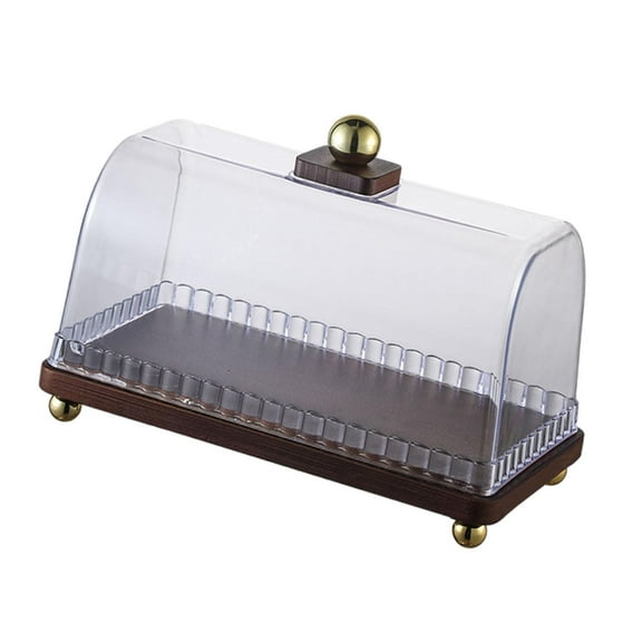 Esquirla Cake Stand with Transparent Cover Dessert Plate Multifunctional Cake Display Server Tray Rectangular for Party Kitchen Wedding Cake